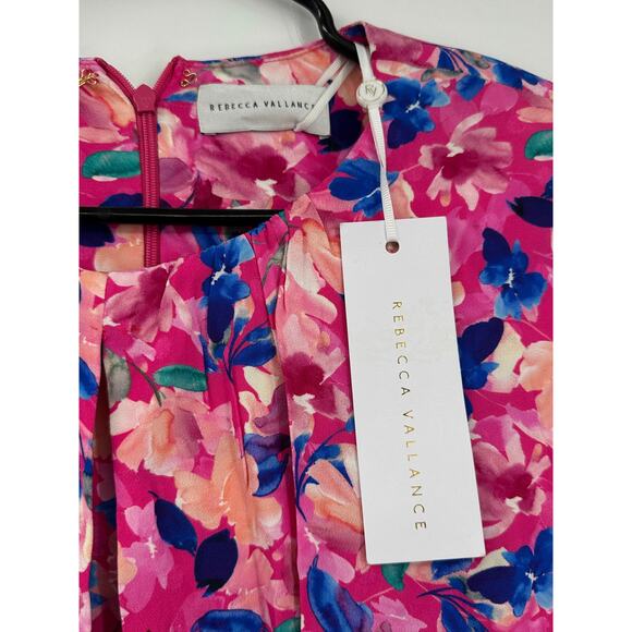 Rebecca Vallance Little Havana Pink Floral Print Long Sleeve Midi Dress Sz 8 NWT - Picture 4 of 5